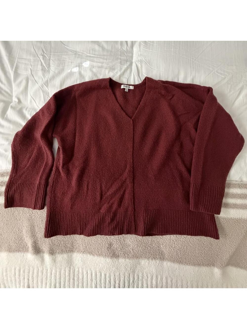 Madewell Women's Burgundy and Red Cardigan